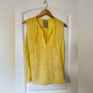 Johnny Was Ramos River Tank Top Butter Yellow Size S Boho Chic Granola Girl